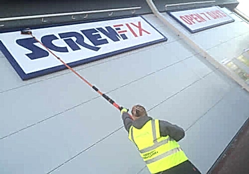 Signage window cleaning